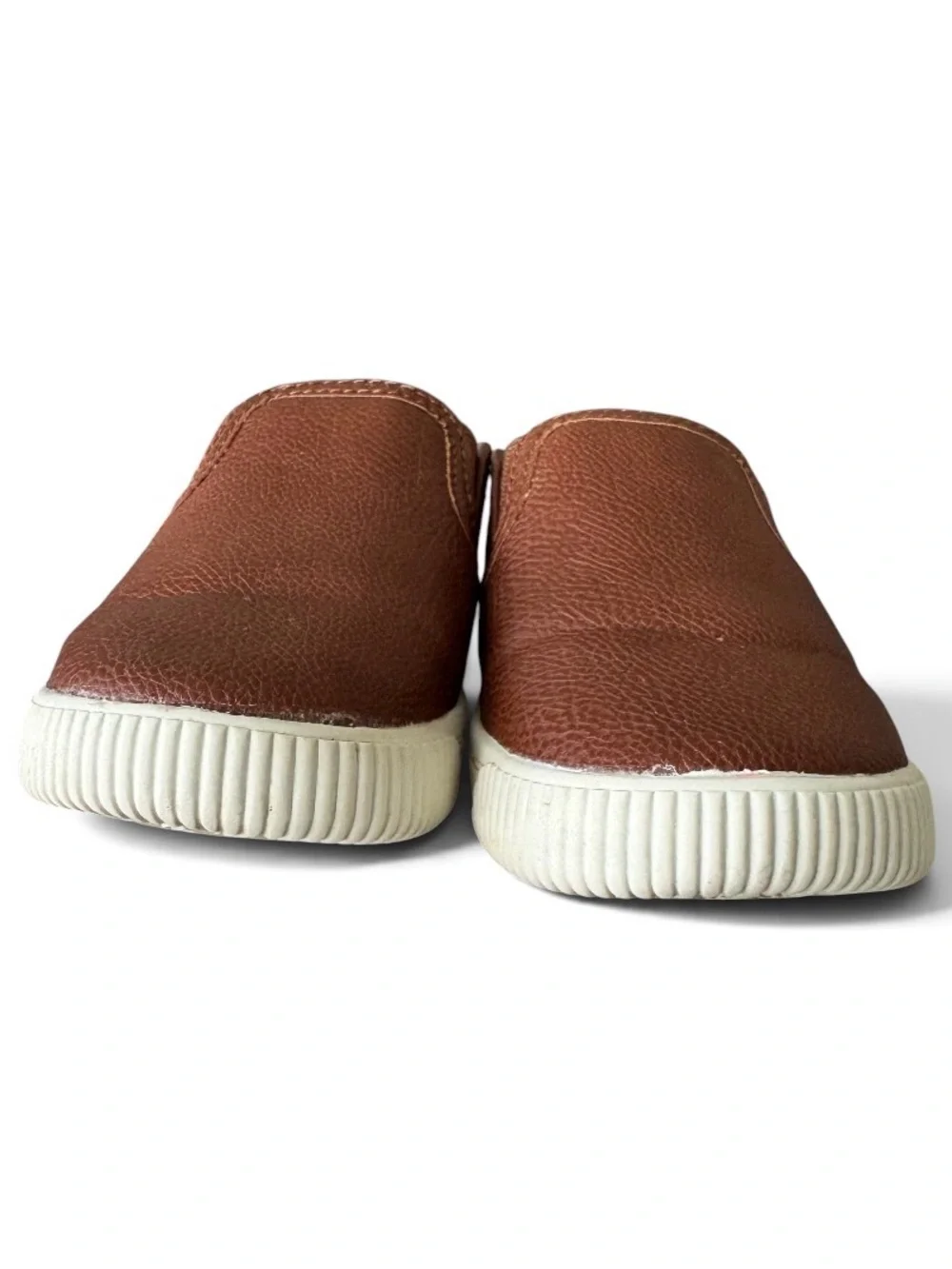 Carter's Ricky Toddler Boys Brown Faux Leather Slip On Sneakers Shoes GUC Size 8